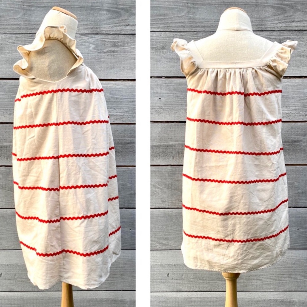 VICI | Ricrac + Ruffles Pocketed Linen Dress - Picture 8 of 16